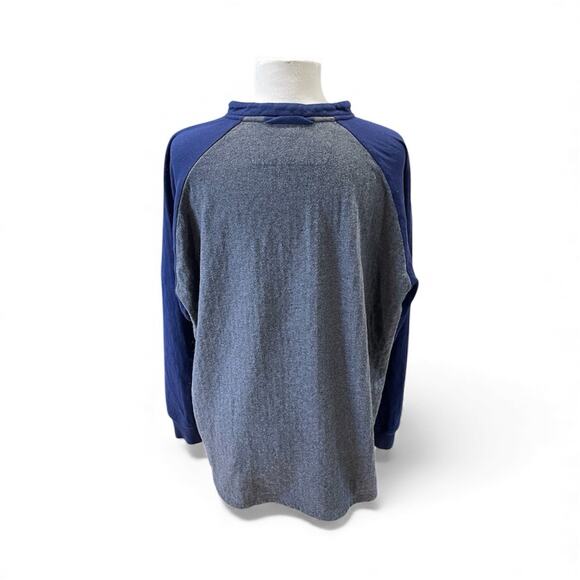 Cabelas Men’s Long Sleeve Cotton 2XL Henley Heavy Weight T-Shirt Blue/Gray - Picture 2 of 12